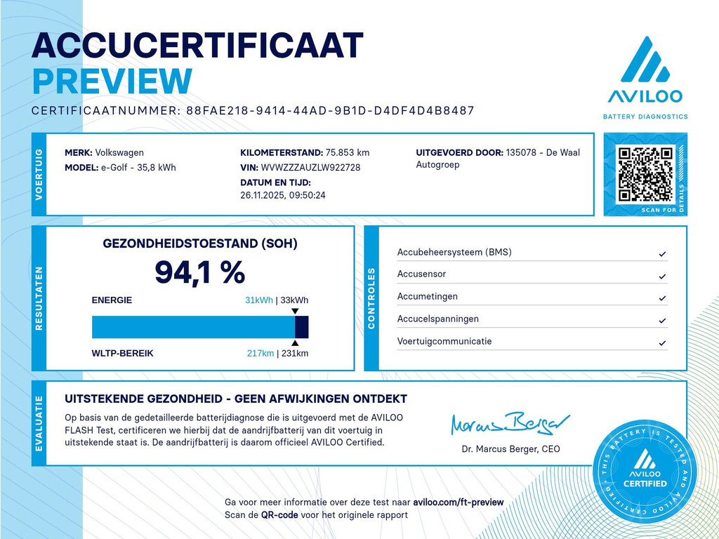 Volkswagen e-Golf (J228HX) met abonnement