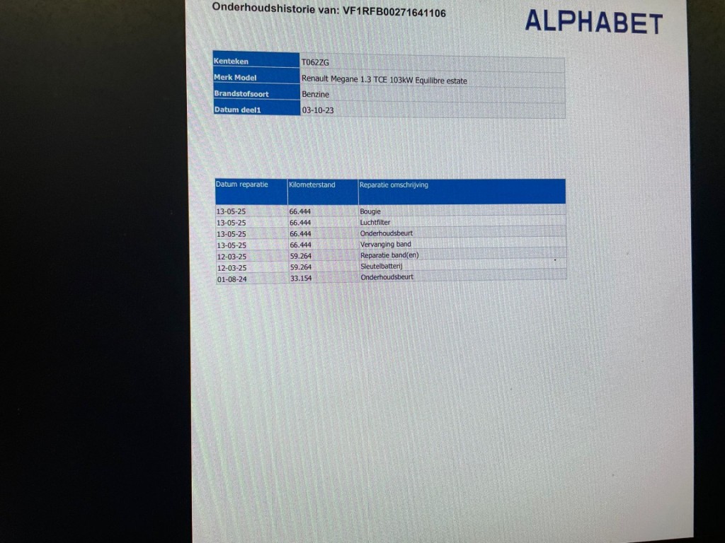 Renault MEGANE Estate (T062ZG) met abonnement