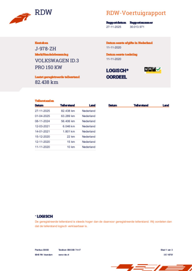 Volkswagen ID.3 (J978ZH) met abonnement