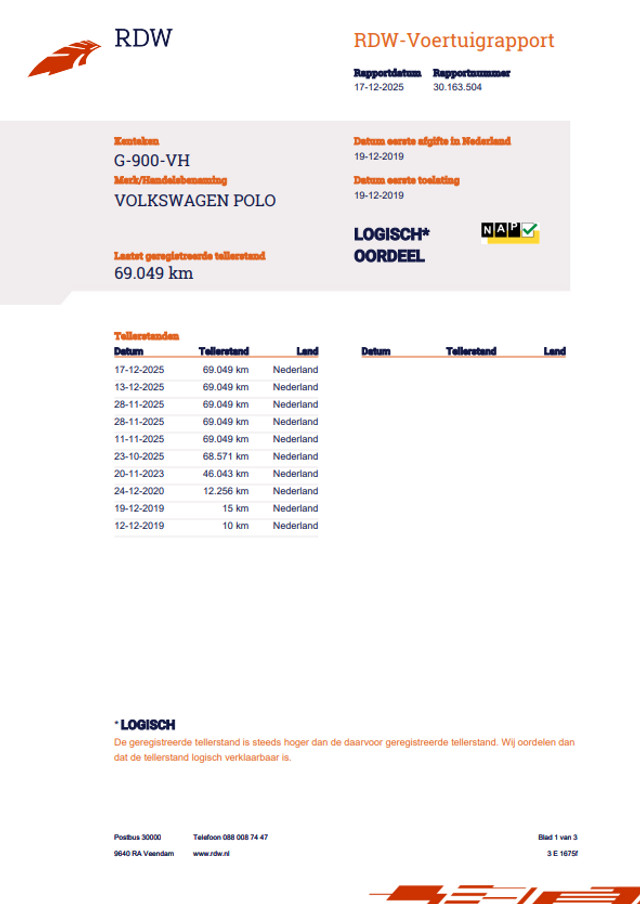 Volkswagen Polo (G900VH) met abonnement