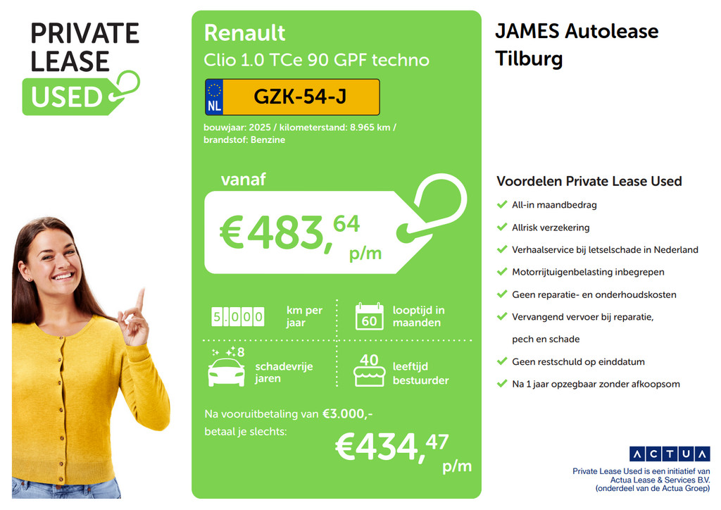 Renault Clio (GZK54J) met abonnement