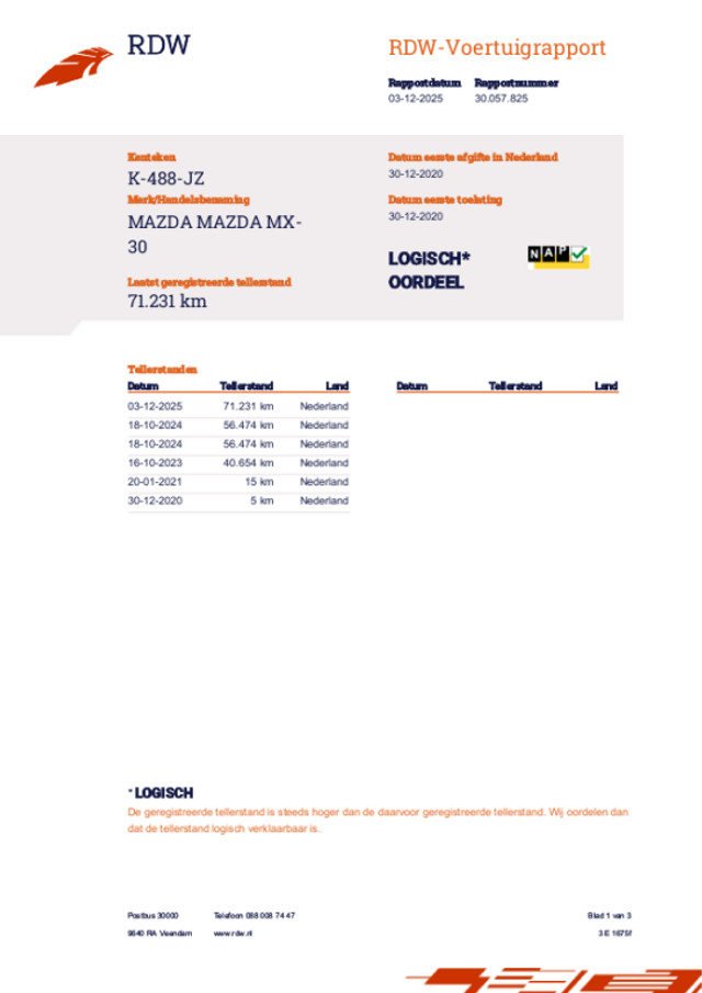 Mazda MX-30 (K488JZ) met abonnement