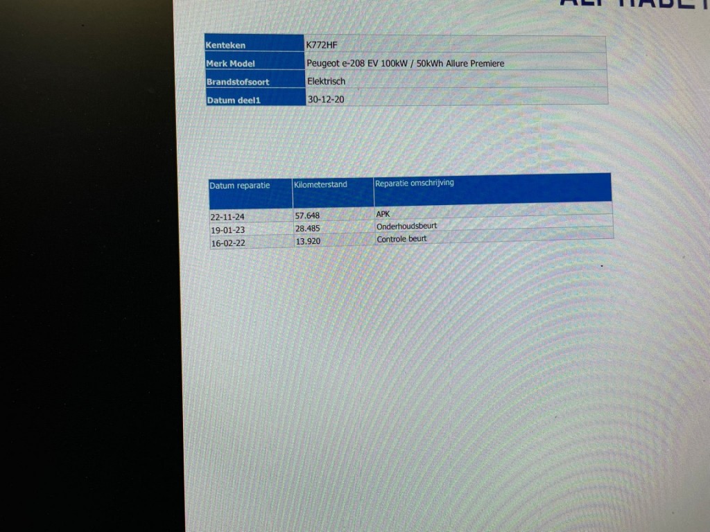 Peugeot e-208 (K772HF) met abonnement
