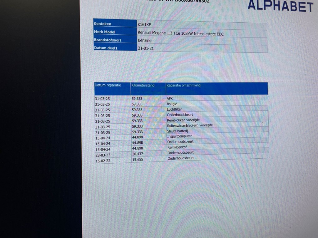 Renault MEGANE Estate (K161KF) met abonnement