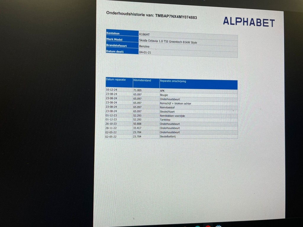 ŠKODA Octavia (K186HT) met abonnement