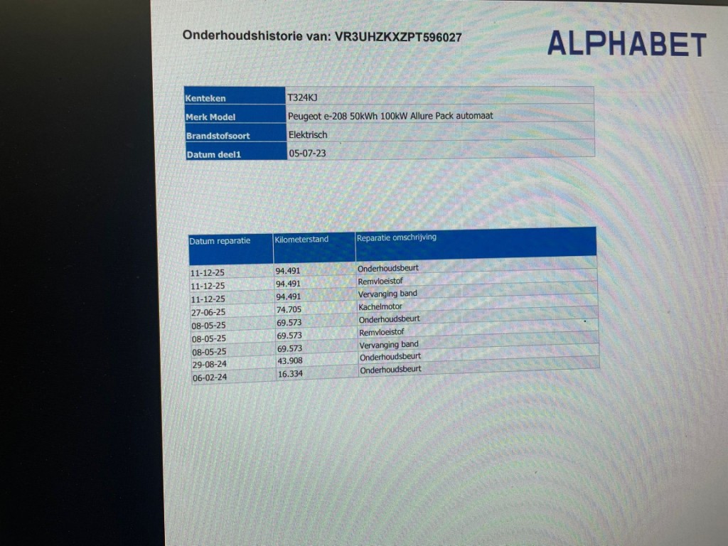 Peugeot e-208 (T324KJ) met abonnement