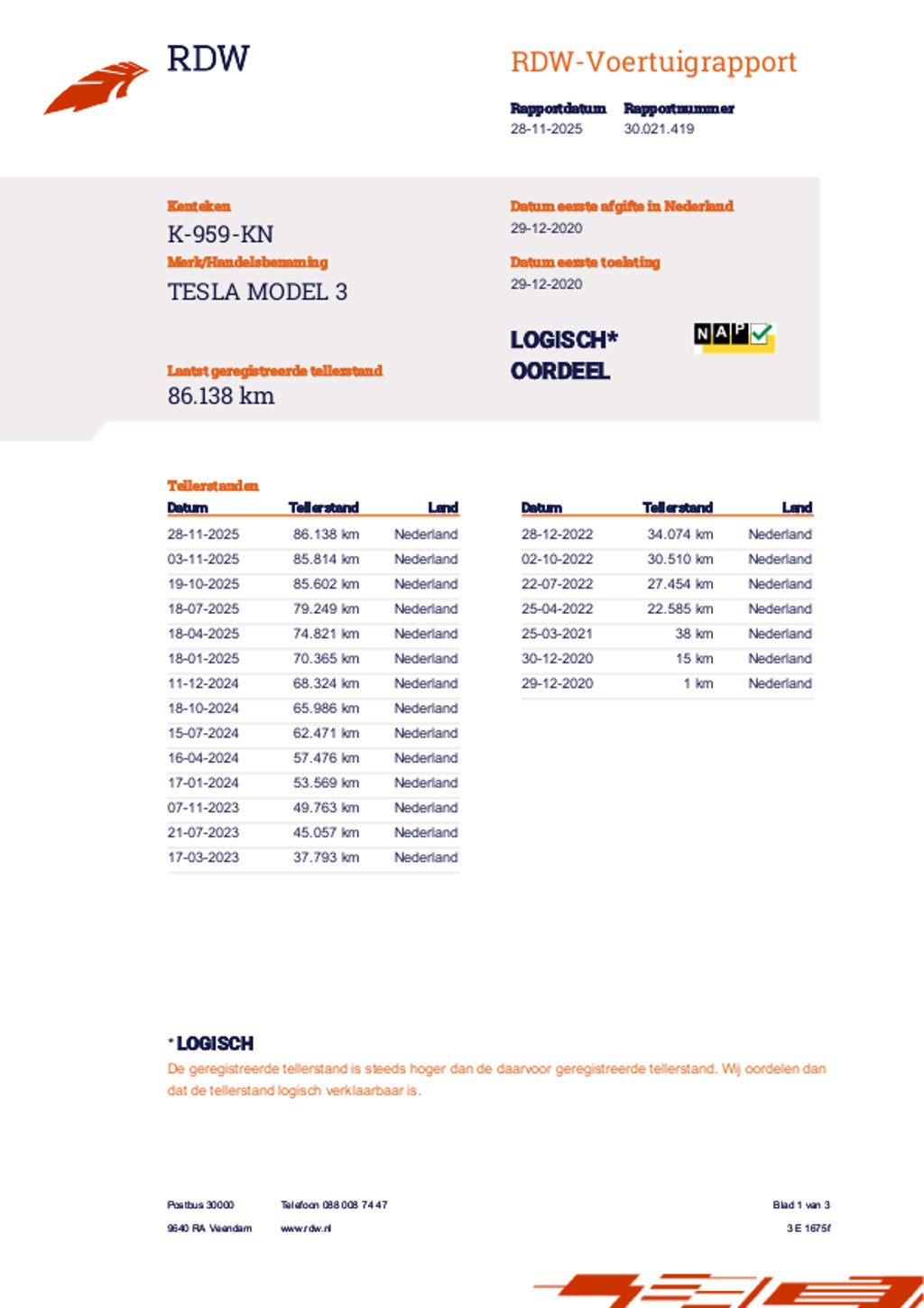 Tesla Model 3 AWD (K959KN) met abonnement