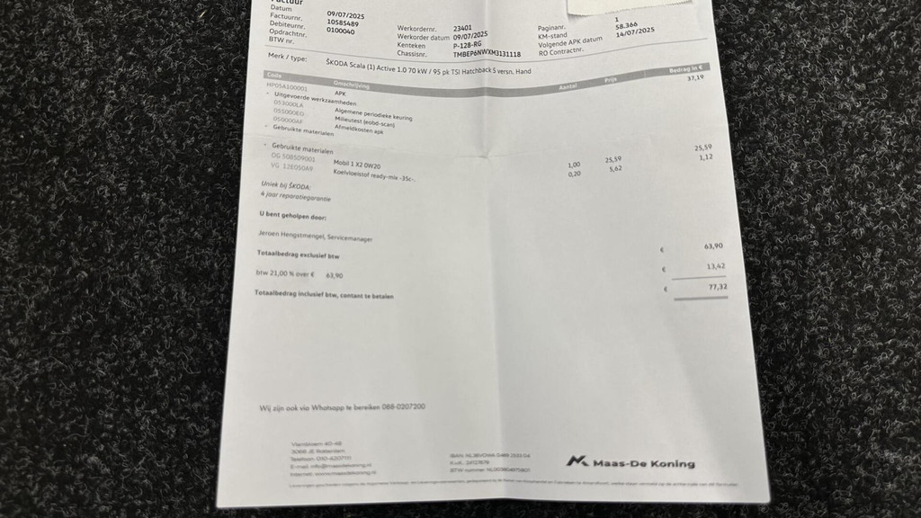 ŠKODA Scala (P128RG) met abonnement