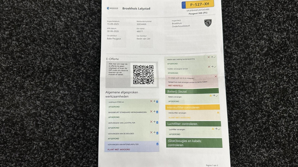 Peugeot 308 (P527XH) met abonnement