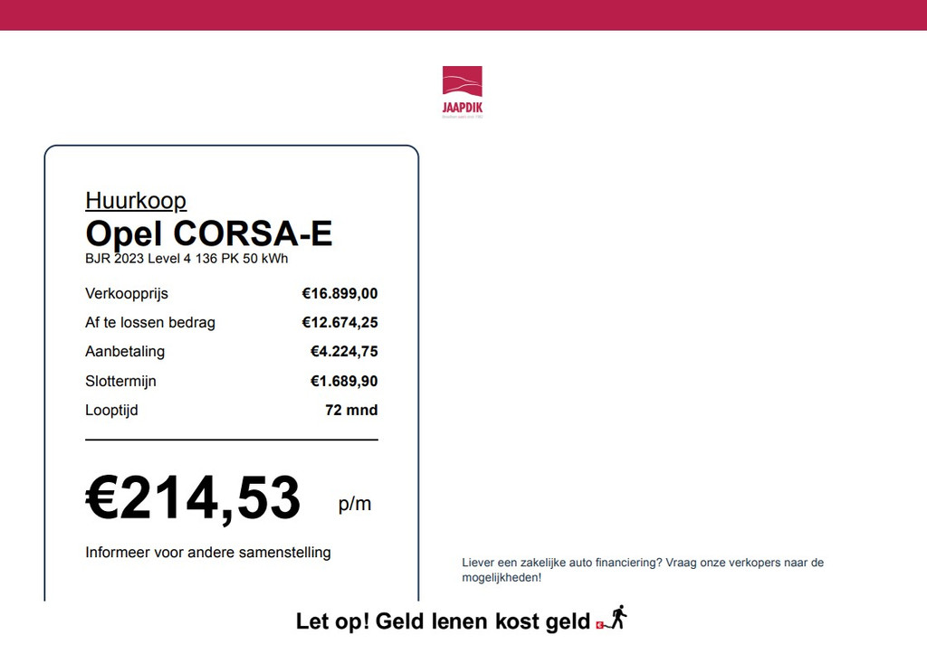 Opel CORSA-E (S669SF) met abonnement