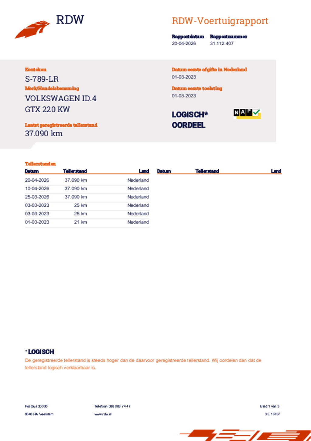 Volkswagen ID.4 (S789LR) met abonnement