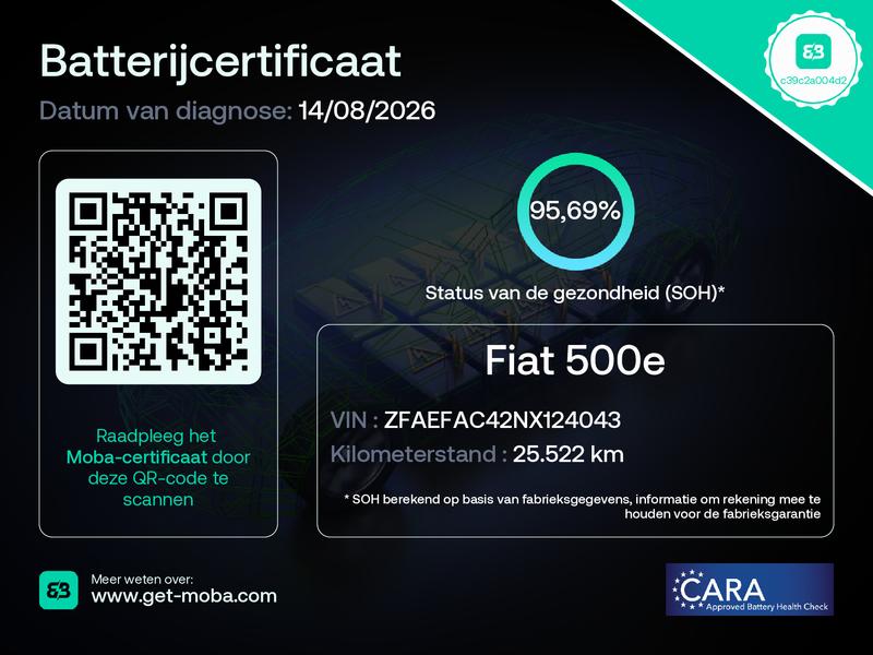 Fiat 500e (KRB49B) met abonnement