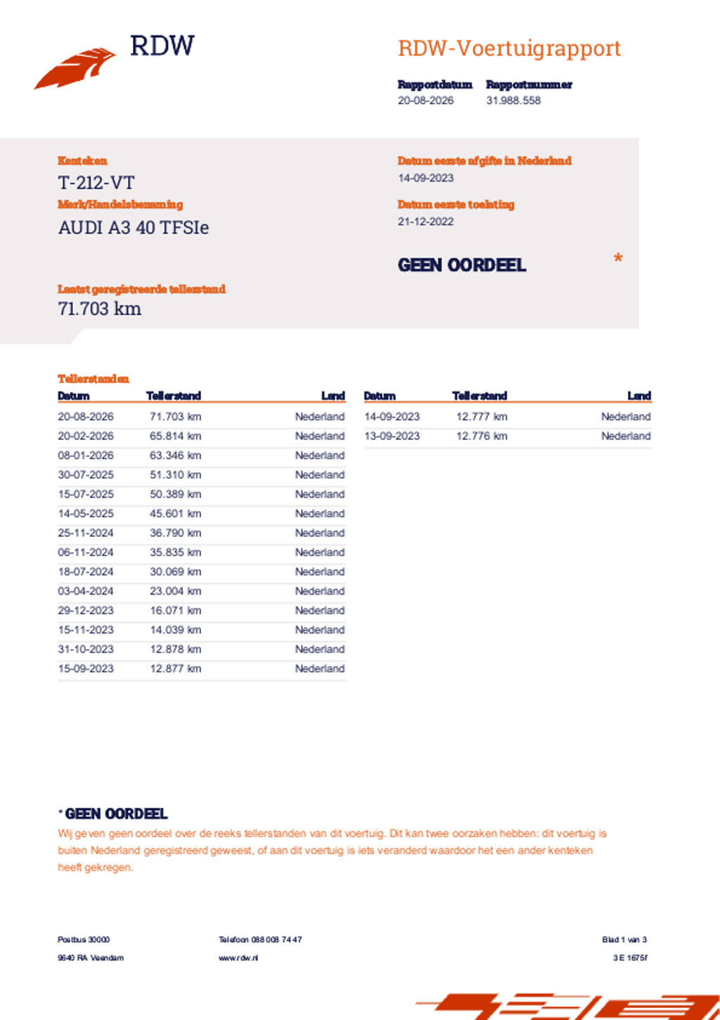 Audi A3 (T212VT) met abonnement