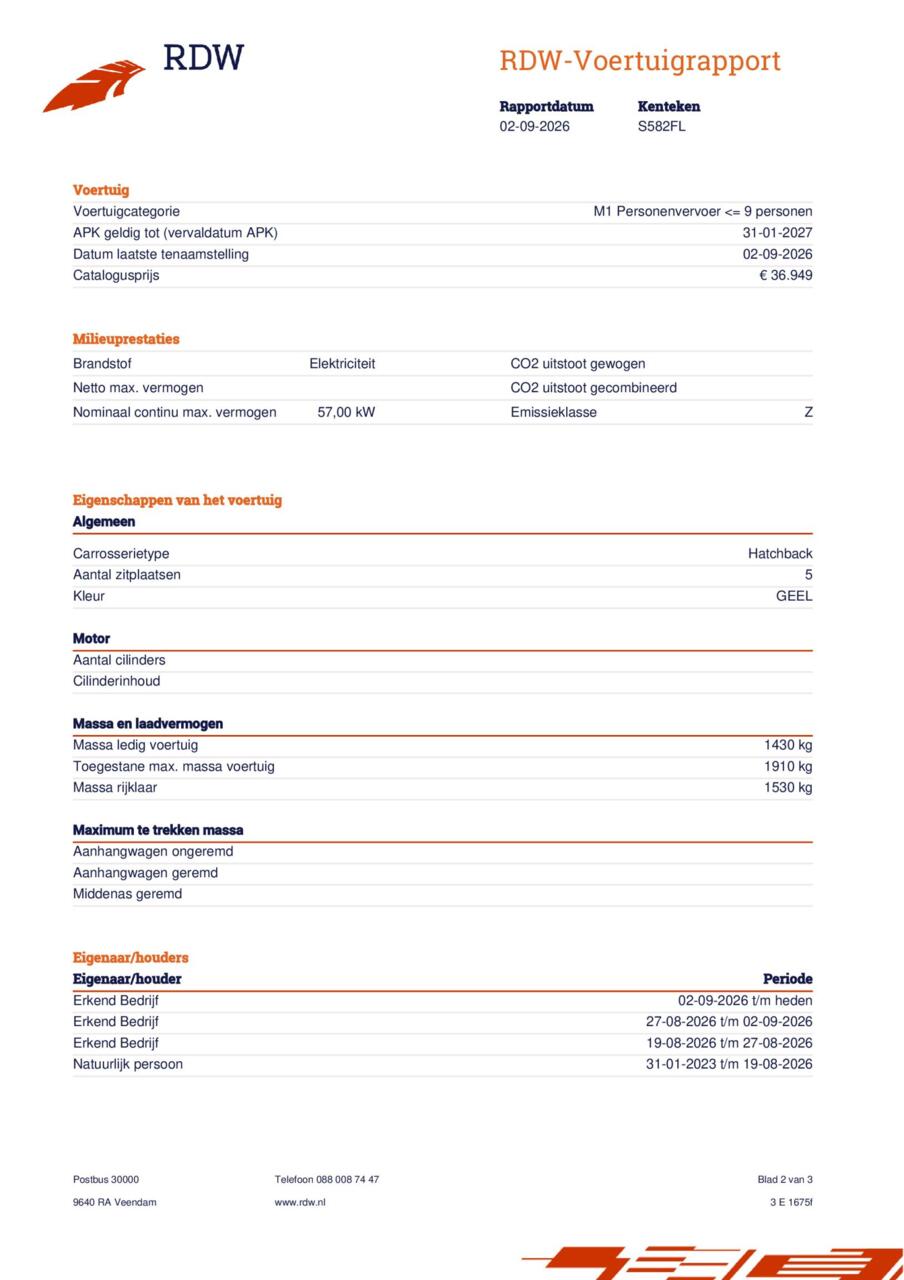 Peugeot e-208 (S582FL) met abonnement