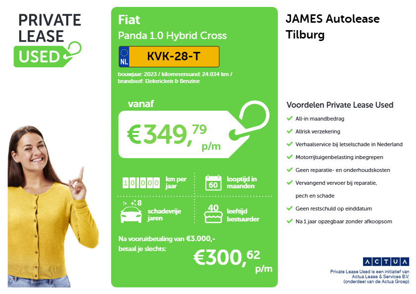 Fiat Panda (KVK28T) met abonnement