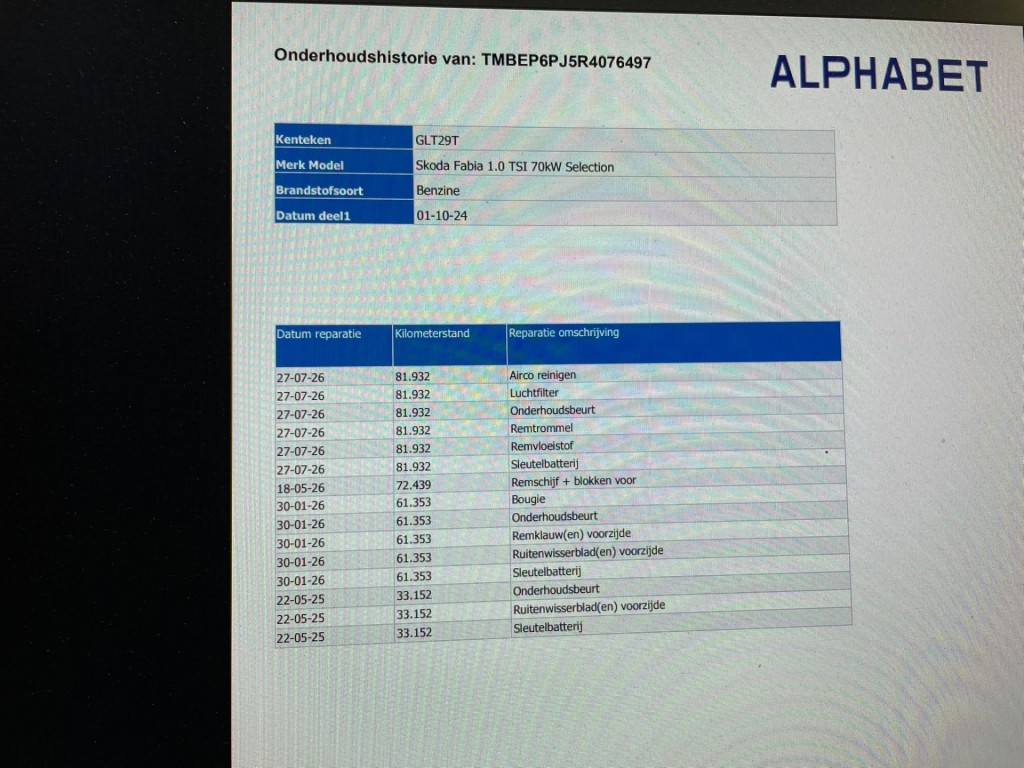 ŠKODA Fabia (GLT29T) met abonnement